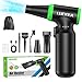 Aire Comprimido Limpieza PC Soplador de Aire - 130000 RPM 3 Velocidades Air Duster, 6000 mAh Batería, 3 Cepillos Antiestáticos, Carga Rápida Tipo C, Soprador Potente Portátil para Coche Oficina