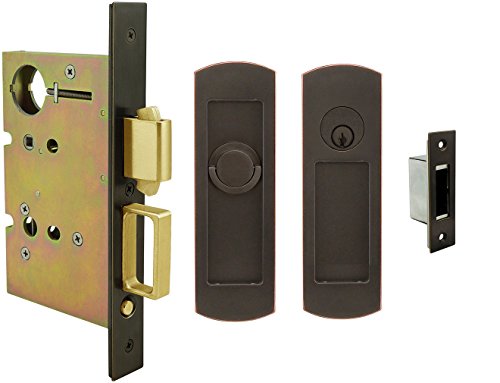INOX FH29PD8450-TT09-10B Cerradura Pocket de Entrada con Giro de Pulgar TT09, Cilindro y Recorte Arc, Bronce Aceitado