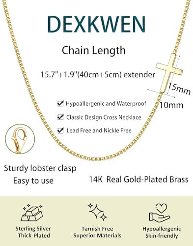 Cross Necklace for Women 14K Gold Silver Plated Dainty Small Cross Pendant Necklace Charm Choker Trendy Cute Cross Charm Chain Necklaces Faith Religion Jewelry Minimalist Gifts4