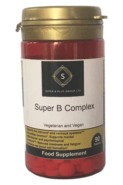 Super B Complex High Strength and Absorption 9 Essential B Vitamins Vegetarian Vegan Gluten Free Dairy Free 90 Tablets Super B Plus Group Ltd