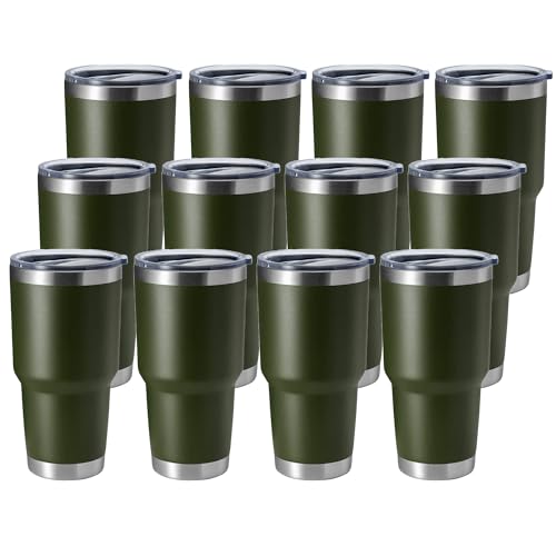 Image of HASLE OUTFITTERS 30oz Stainless Steel Tumbler, Double Wall Vacuum Insulated Travel Mug Tumbler, Durable Insulated Coffee Mug, Gift Box Set (Amey Green, 12)