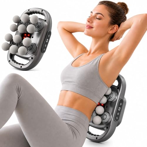 12 Head Massage Gun Deep Tissue Muscle Massager Cordless Electric Percussion Massage Tool with 9 Levels 9 Modes for Back/Neck/Shoulder/Hand/Leg/Foot Full Body Muscle Pain Relief Office Home Gym Use