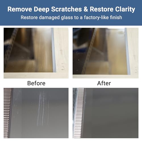 Image of GLASS POLISH DIY Glass Scratch Removal Deluxe Kit 2 inch & 3 inch - Effective Glass Polishing with Drill or Polisher, Repairs Deep Scratches, Removes Surface Damage and Restores Original Clarity & Shine