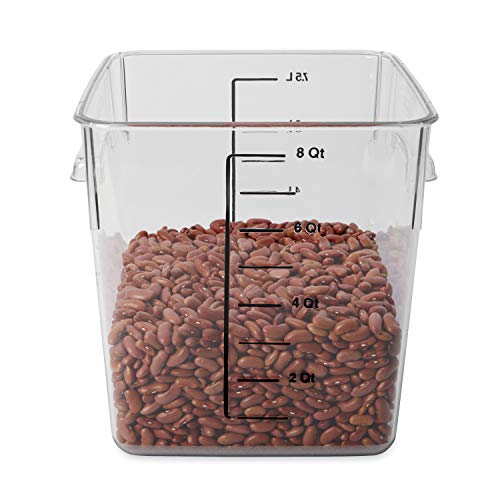 Rubbermaid Commercial Products Plastic Space Saving Square Food Storage Container For Kitchen