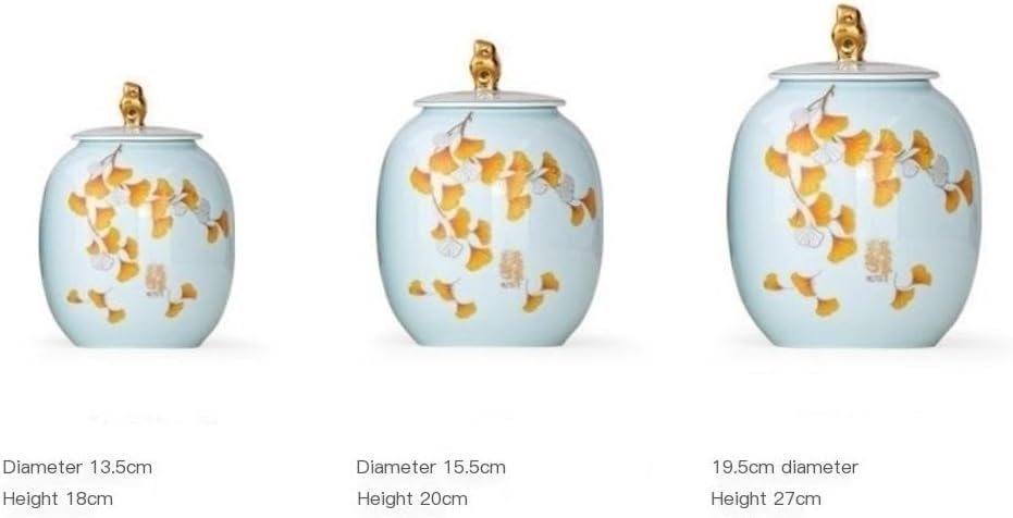 SONGCHAO Sugar Jar Ceramic Large Tea Can Loose Tea Storage Container Can Sealed Can Kitchen Can Food Storage Can Storage Can Tea Canister (Color : Large)