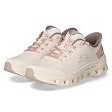 Vegan Skechers Glide-Step Pro Pure Motion Damen-Sneaker, Natürliches Netzgewebe, brauner Besatz, 39 EU