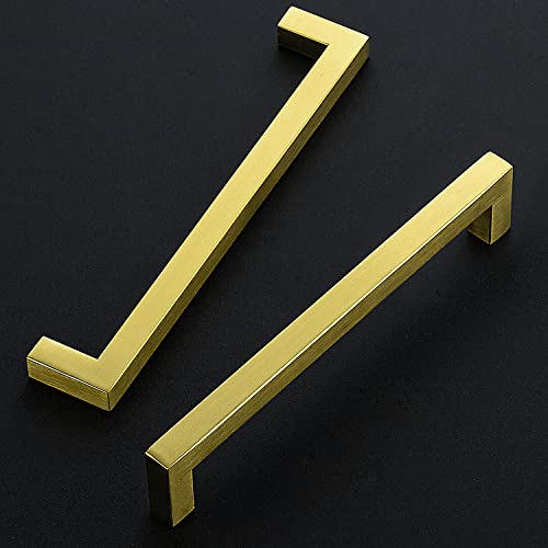 Image of Ravinte 40 Pack 7-1 /2 Inch Kitchen Square Cabinet Handles Brushed Brass Pulls Gold Drawer Pulls Kitchen Cabinet Hardware for Cupboard Drawer Handles