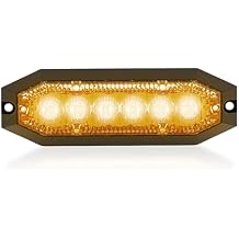 UBL U-Lite V2 Surface Mount LED Grille Light - 12V Slim Emergency Warning Vehicle Strobe Light with Multiple Flash Patterns for Cars, Trucks, SUVs & Fleet Vehicles Amber