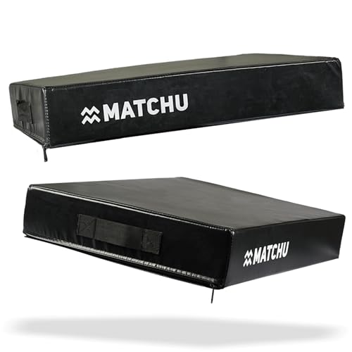 MATCHU - Drop Pads - Lot de 2 - Amortissement de haute qualité - Mousse durable - Housse en PVC résistante à l'usure - 75x57x15 CM - Noir
