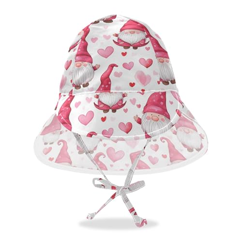 Infant Toddler & Kids Sun Hat Baby Boys' Hats Girls UV Protection Wide Brim Travel Essentials Peach Heart Shape and Gnomes