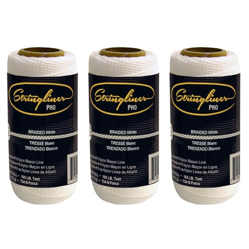 35053 Mason’s Line Replacement Rolls – 1/8 Lb. #18 Construction Replacement Roll Braided White 125'. (3 Pack) miniatura 1