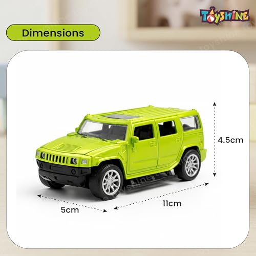 Image of Toyshine 1:32 Scale Die Cast Racing H2 Model Vehicle Toy Car with Pull Back Function Along with Opening Door Feature for Kids Boy Girl 3+, Green
