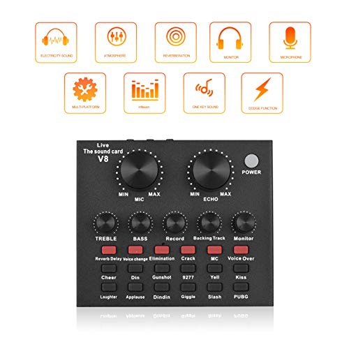 pedkit geluidskaart, multifunctionele live geluidskaart voor zingen/live uitzenden/opnemen van stem en muziek compatibel… - Image 4