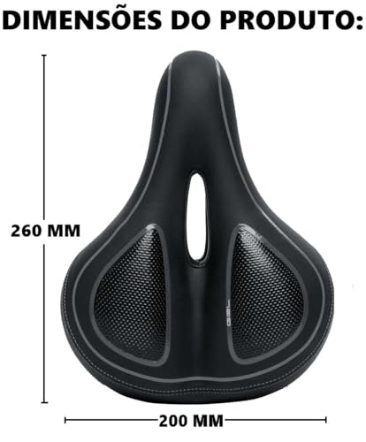 Banco Selim Gel Grande Unissex 200/260mm Antiprostático Mtb Passeio Absolute