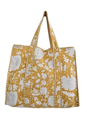 Image of Women's 100% Cotton Lightweight Shoulder Tote Bag with Interior Poeckt Casual Handbag for Women
