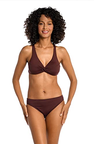 La Blanca Women's Standard Island Goddess Over The Shoulder Underwire Wrap Bikini Swimsuit Top