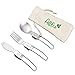 AllEco® Edelstahl Camping Besteck für unterwegs + GRATIS Beutel Outdoor faltbares Besteck klappbar Campingbesteck Set to Go Besteckset 1 Person nachhaltige Produkte Zero Waste Geschenkidee