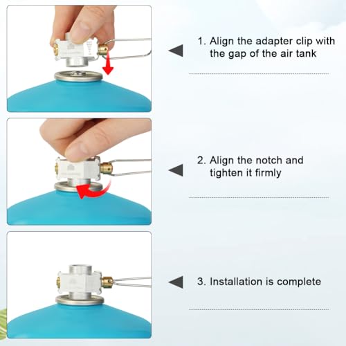 Adiwo Gas Canister Refill Adapter, Gaskartuschen Adapter Gas Nachfülladapter, Campingkocher Adapter Kraftstoff-Transfergerät
