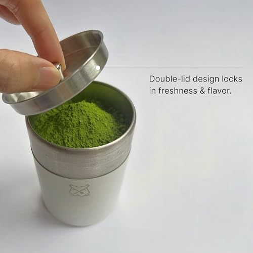 Envase para té matcha de acero inoxidable 150g miniatura 4