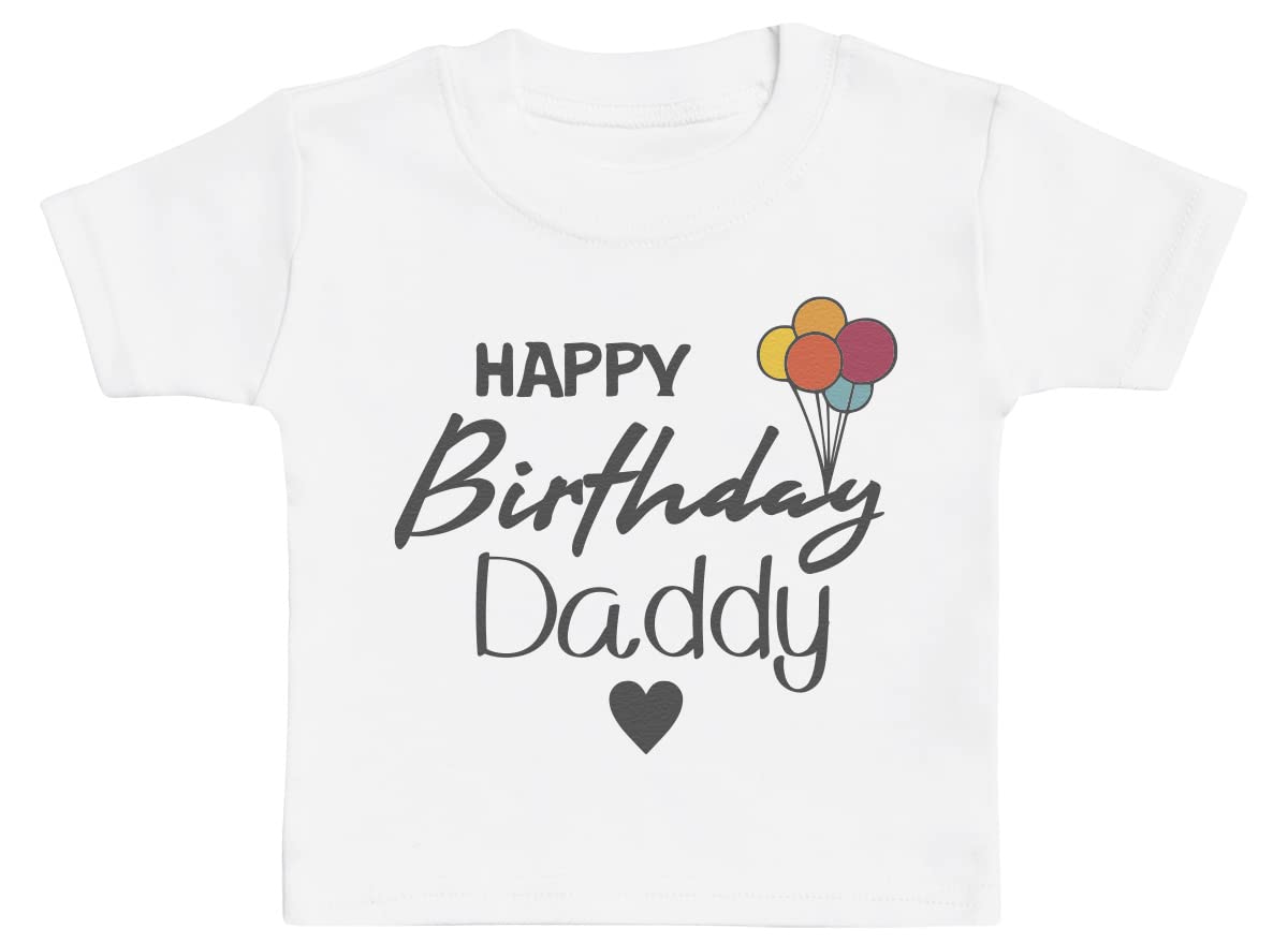 Baby Bunny Men's White Happy Birthday Daddy Baby T-Shirt Baby Boy T-Shirt, Baby Girl T-Shirt - 3-6 Months