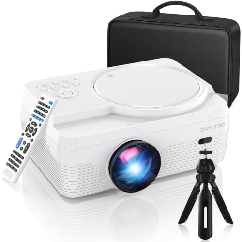 Full HD WiFi Bluetooth Projector Built in DVD Player, Native 1080P Supported, Portable Mini DVD...