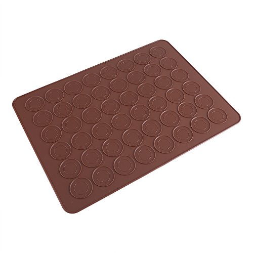 WPKD BLUEIY Plaque Macarons Silicone,48 Puits -40℃~230℃ Antiadhésifs Moule Cannelés Silicone Moule,pour Macarons,Biscuits,Pâtisserie(39x28,5cm)