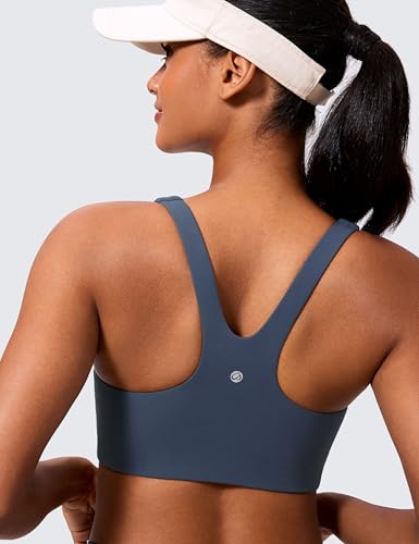 Image of CRZ YOGA Butterlift Square Neck Sports Bras | Double Lined, Light Support, Non Padded, Yoga, Buttery Soft, V-Shaped Racerback, for Women