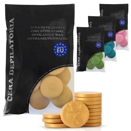 SELAS Cire Epilation Disques 1kg OR – Cire Chaude Sans Bande pour Épilation Visage et Corps, Peaux Sensibles, Épilation Maillot, Disques Professionnels...