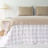 Casa da Laura - Edredón Vichy Marrón Claro - 100% Algodón - - 190 x 260 cm - - Cuadrado de Vichy - Fabricado Portugal
