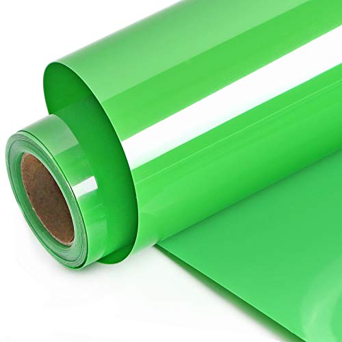 FUNKAKA Heat Transfer Vinyl Roll, 12 Inch X 12 Feet Gloss Adhesive Light Green Iron on Vinyl - Light Green Pink HTV for T-Shirt - Easy to Cut & Weed HTV Vinyl for Cricut & Silhouette Cameo (12inch x