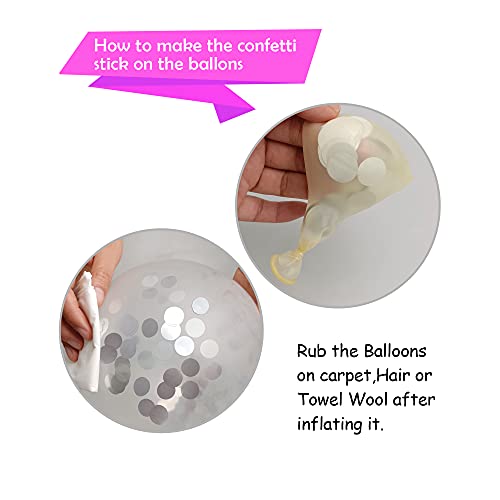 100Pcs Chrome Metallic Balloons And Confetti Balloons 12 Inch Latex Party Balloons Silver Black White Balloon For Wedding Engagement Birthday Decorations  #TOP4