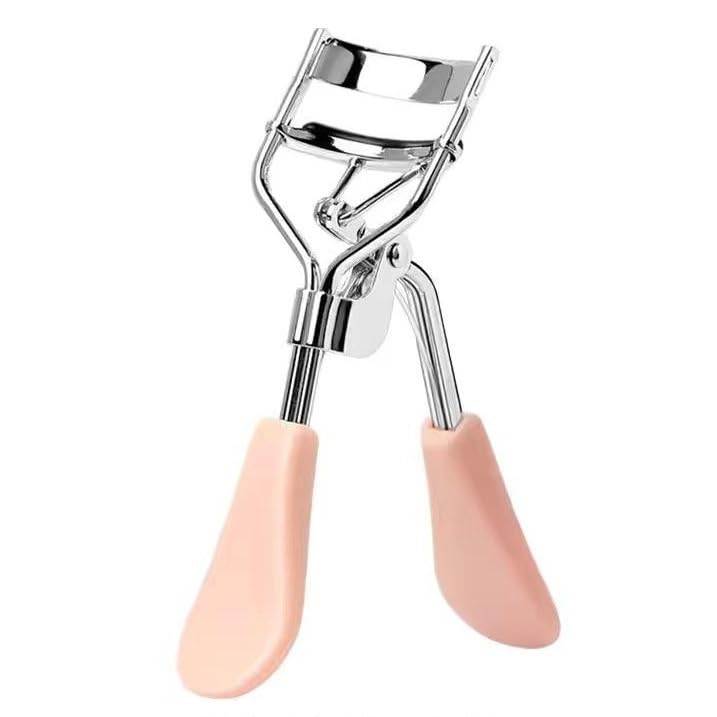 SHINEDOWN Wide Angle Eyelash Curler Stainless Steel Lash Curler with Silicone Pad Portable Easy Use Eye Makeup Tool Ergonomic Handle (Pink)