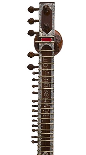 Sitar de style Ravi Shankar maharaja indien – Semi décorée avec boîte de fibre - Les Beatles, Paul McCartney, John Lennon, RIngo Starr, George Harrison Sitar de style Ravi Shankar maharaja indien – Semi décorée avec boîte de fibre – Image 7