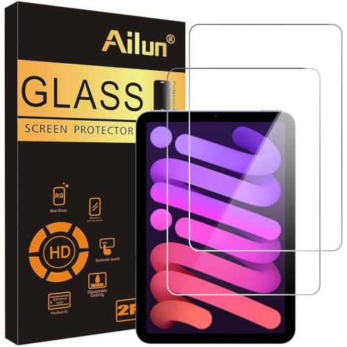 Image of Ailun Screen Protector for iPad Mini 7 A17 Pro 7th Gen 2024 & Mini 6th Gen 2021 Release, 8.3 Inch,Tempered Glass 2.5D Edge,iPad Mini 7 & 6,Case Friendly,2 Pack