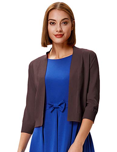 Image of GRACE KARIN Women Cardigan Sweaters Lightweight Knit Cropped Cardigans Trendy 3 /4 Sleeve Shrug Bolero S-3XL
