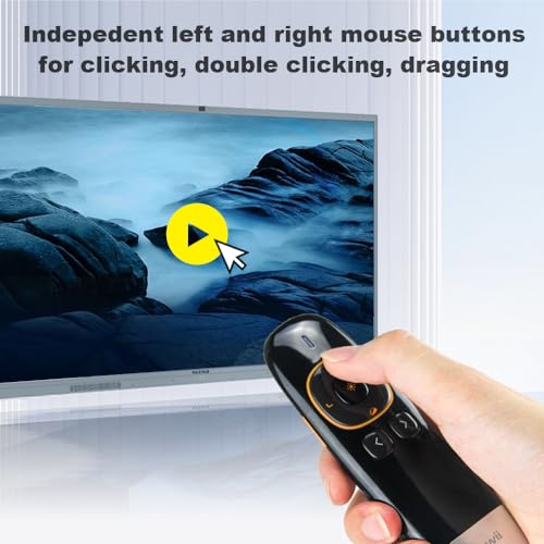 Norwii N86s Ergonomic Wireless Presenter Clicker for LED LCD TV Screen with Digital Pointer, Air Mouse Presentation Clicker for PowerPoint, Presenter clicker with Highlighting Magnify -50M - Thumbnail 4