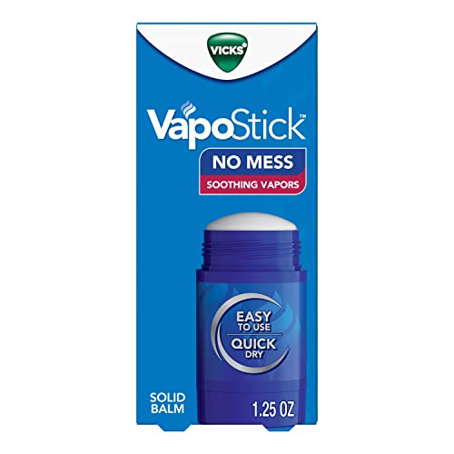 Vicks VapoStick, Solid Balm, Soothing Vicks Vapors, No Mess, Invisible Solid, 1.25 Oz
