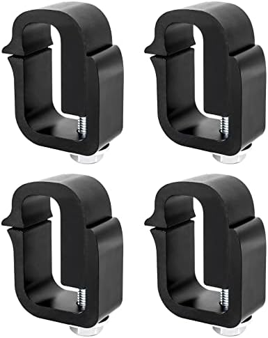 AA-Racks P-AC-03 Clamp for Truck Cap, Camper Shell, Topper, Truck Lid, Tonneau Cover, for a Short Bed Pickup Truck (Set of 4),Black