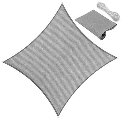 7' x 7' Sun Shade Sail Canopy Awning Permeable Fabric Pergola Cover, for Outdoor Patio Lawn Garden Backyard Carport, Gray