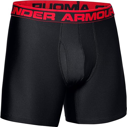 Under Armour 1282508 Men's Original Series 6” Boxerjock 2-Pack, Black/Black, X-Large