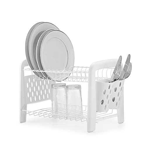 Escorredor Desmontável Arthi | Design Clean e Moderno | Comporta 12 Pratos | Porta Talheres e Copos