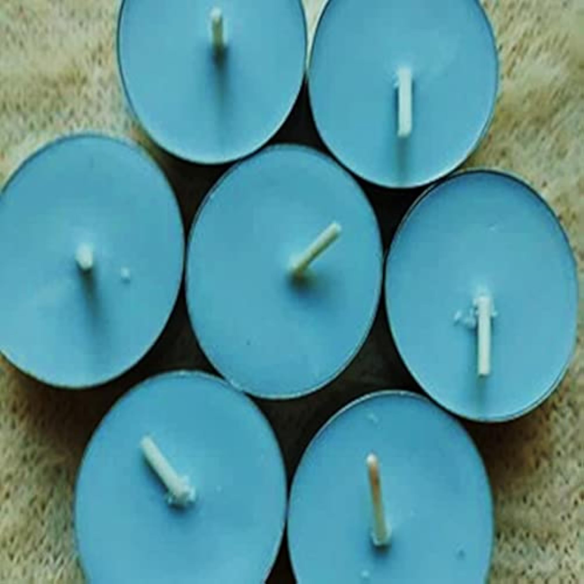 Blue Color Unscented Tea Light Candles, Set of 25
