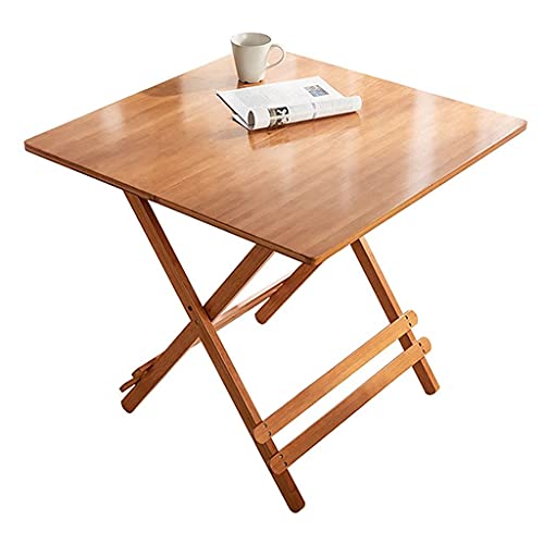 TAOZUYING Klapptisch Mahlzeit Tragbarer Esstisch aus Bambus Massivholz Tragbarer Campingtisch Tragbarer Faltbarer Strandtisch Picknick im Freien (Color : Wood Color, Size : 60 * 60 * 76cm) Marriage