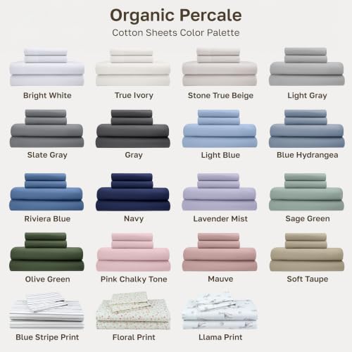 California Design Den 100% Organic Cotton Twin Sheets Set, 3 Pcs - image 8
