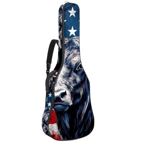 Housse de guitare acoustique étanche pour musiciens nomades style drapeau américain multicolore