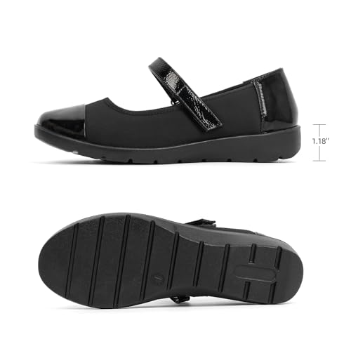 Women’s Orthopedic Mary Jane Flats Round Toe Comfortable Bunions Walking Shoes Dressy Orthotic Work Shoes with Arch Support2