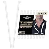 Million Dollar Collar Placket Stays - Slick Collar for Men & Women Dress Shirts with Universal Compatibility, Keeps Firm & Crisp, Made from Proprietary Material 10-Pack White