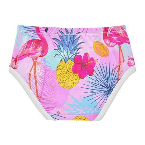Toddler Girls Underwear 2t Cotton Cute Panties Girl Bright Kids Briefs Undies Tropical Pink Flamingos Pineapple2