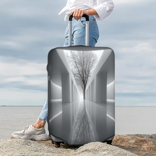 Abstract Architecture Durable Luggage Cover Suitcase Protector Anti-Scratch Luggage Cover Fits 18-32inch Luggage, Black, M3