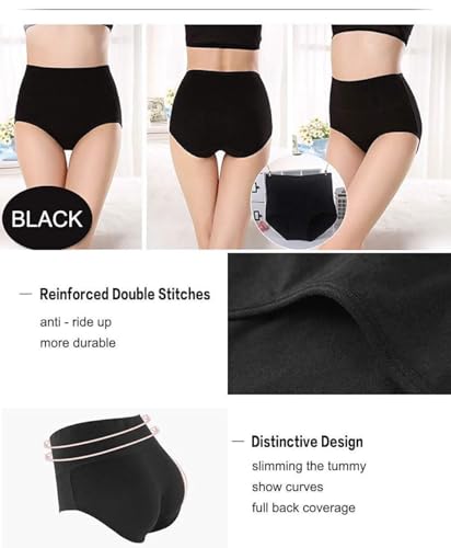 Image of ANNYISON Womens Underwear, Soft Cotton High Waist Breathable Solid Color Briefs Panties for Women